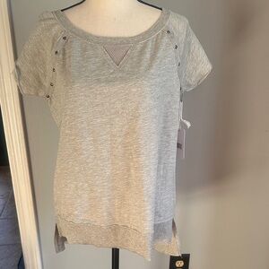 NWT P.J. Salvage Light Gray Short Sleeve Top